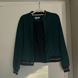 Faux Suede Bomber Jacket